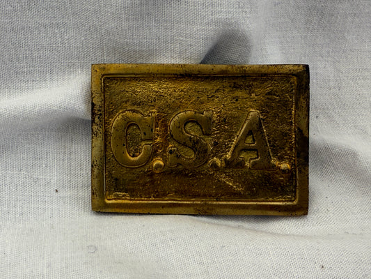 CS-Koppelschloß - CSA Belt plate rechteckig, Vollmessing