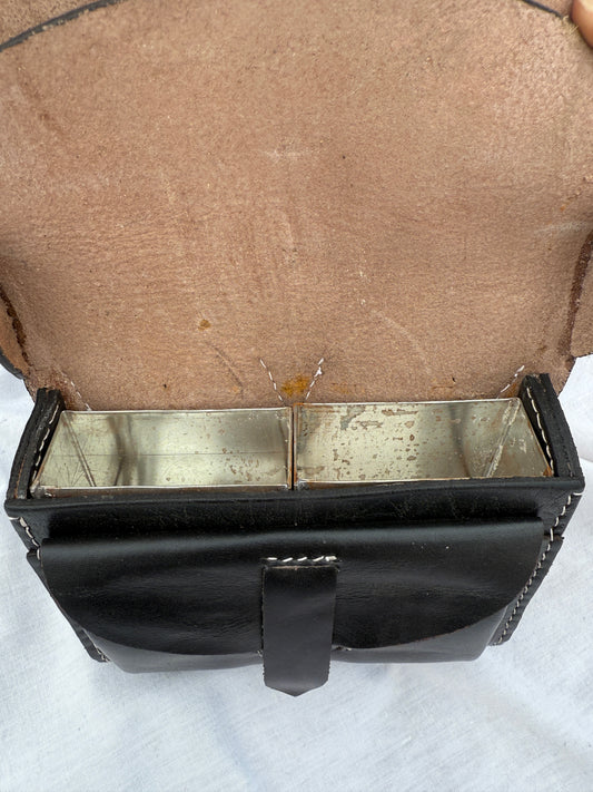 Patronentasche, Leder schwarz, ohne Riemen