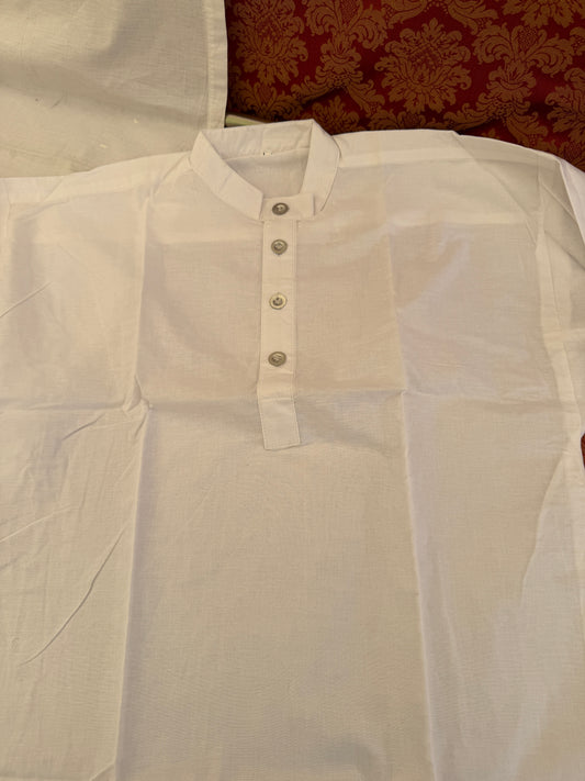 ACW Hemd, halbgeknöpft, 4 Knöpfe, runder Kragen, 100% Baumwolle