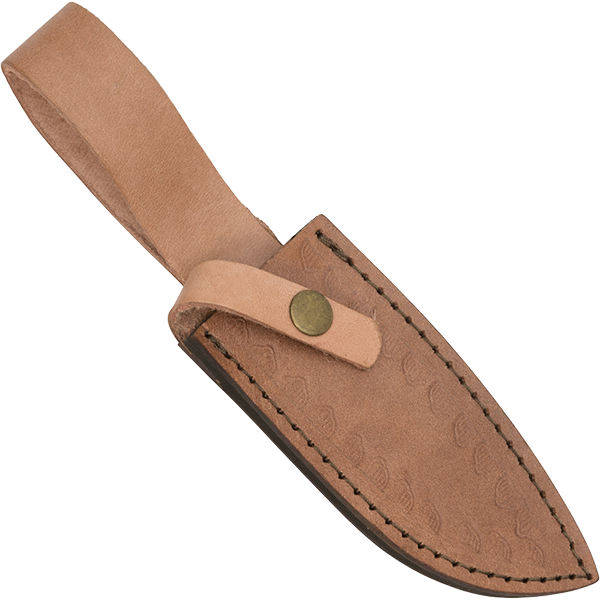 Lagermesser mit Olivenholz Griff und Leder-Futeral
