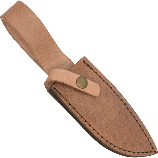 Lagermesser mit Olivenholz Griff und Leder-Futeral