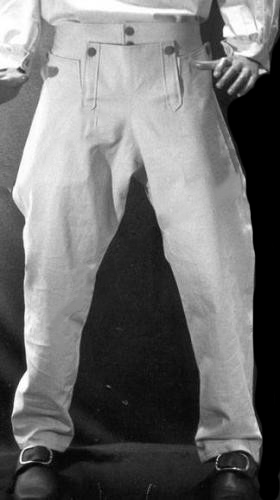 Napoleonische Leinenhose, weiß mit Latz