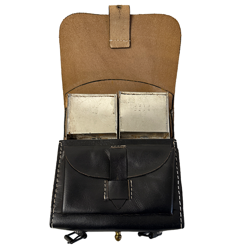 Patronentasche, Leder schwarz, ohne Riemen