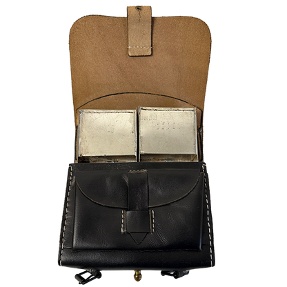 Patronentasche, Leder schwarz, ohne Riemen