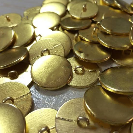 Standard-Messingknöpfe mit Öse, ohne Präguung