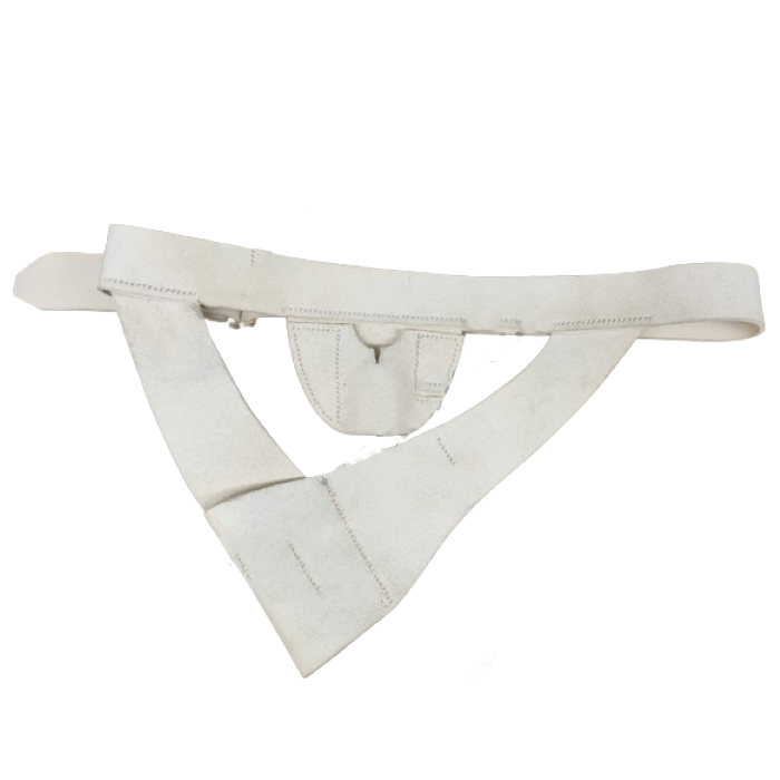 Koppelriemen mit Schwertholsterung, Leder, weiß