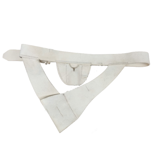 Koppelriemen mit Schwertholsterung, Leder, weiß