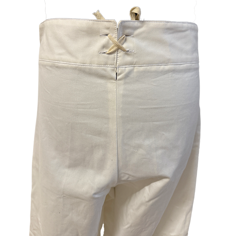 Napoleonische Hose mit Latz – weiße, schwere Baumwolle