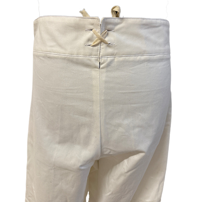 Napoleonische Hose mit Latz – weiße, schwere Baumwolle
