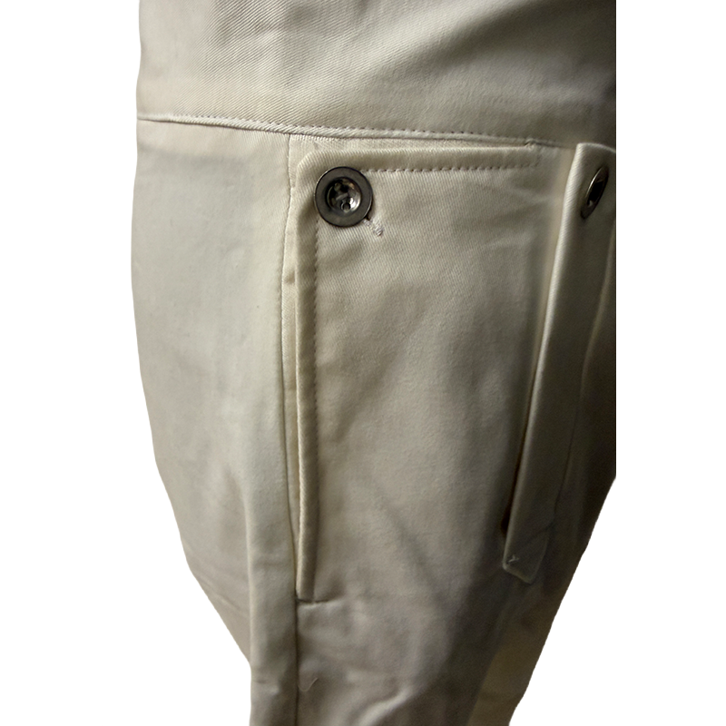 Napoleonische Hose mit Latz – weiße, schwere Baumwolle